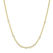 Ania Haie Elegant Gold Multi-Station Round Stone Chain Necklace