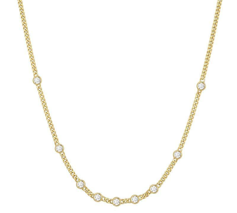 Ania Haie Elegant Gold Multi-Station Round Stone Chain Necklace