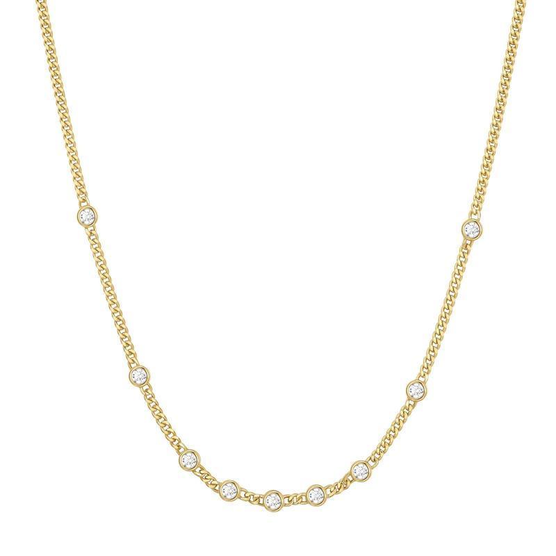 Ania Haie Elegant Gold Multi-Station Round Stone Chain Necklace