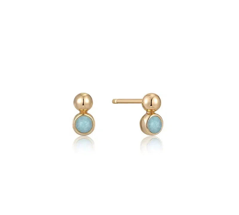 Ania Haie Gold Orb Amazonite Stud Earrings