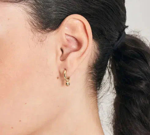 Ania Haie Gold Orb Drop Huggie Hoop Earrings
