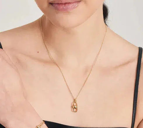 Ania Haie Gold Orb Link Drop Pendant Necklace