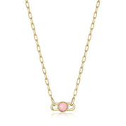 Ania Haie Gold Orb Rose Quartz Link Necklace