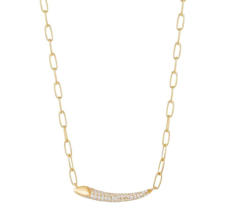 Ania Haie Gold Pave Bar Chain Necklace