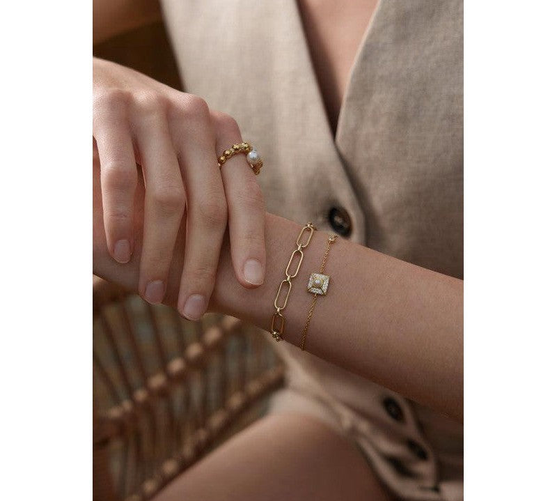 Ania Haie Gold Pearl Pave Bracelet