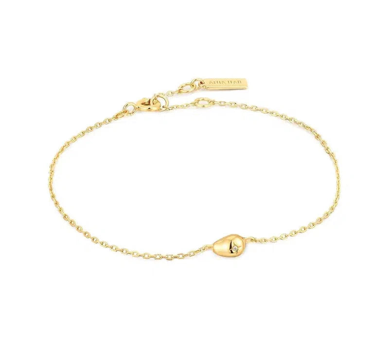 Ania Haie Gold Pebble Sparkle Chain Bracelet