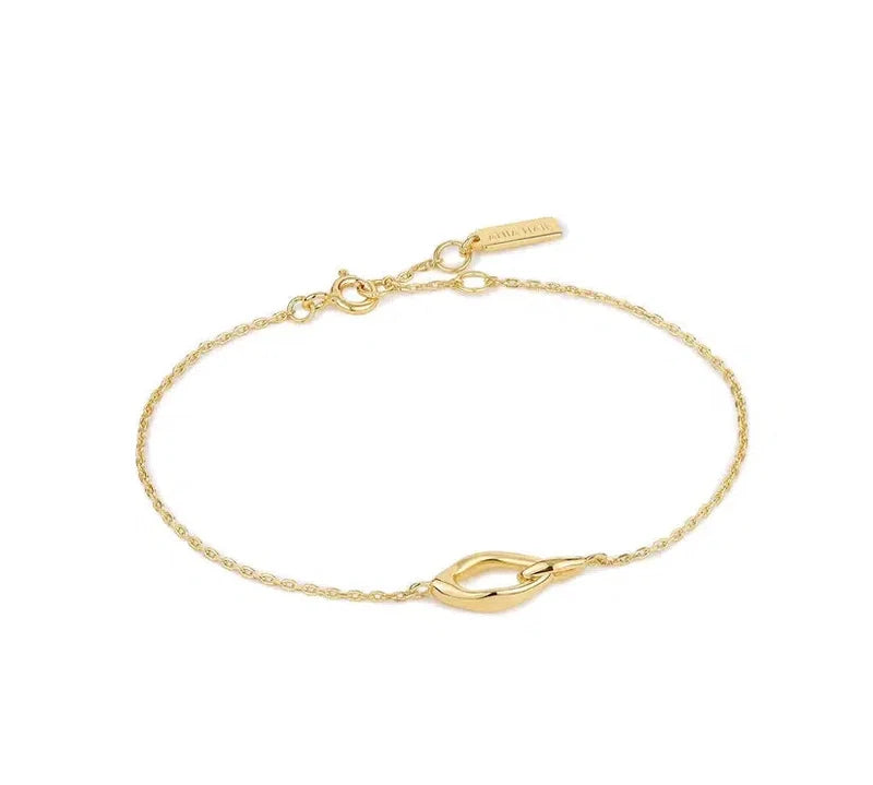 Ania Haie Gold Wave Link Bracelet