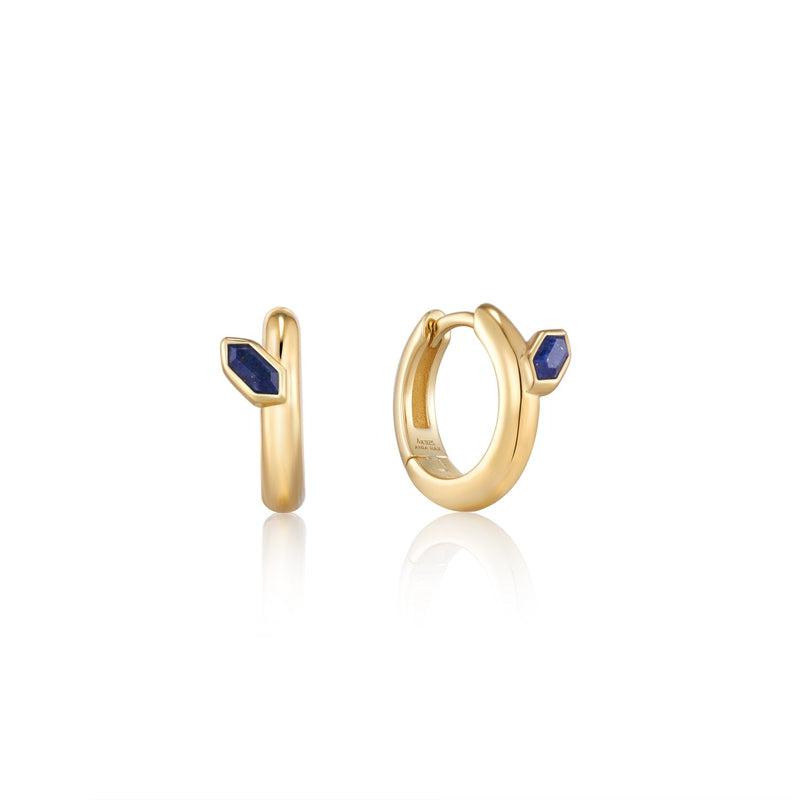 Ania Haie Lapis Emblem Huggie Hoop Earrings