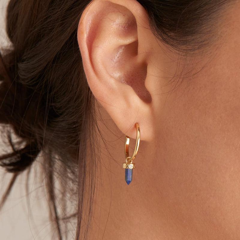 Ania Haie Lapis Point Pendant Small Hoop Earrings