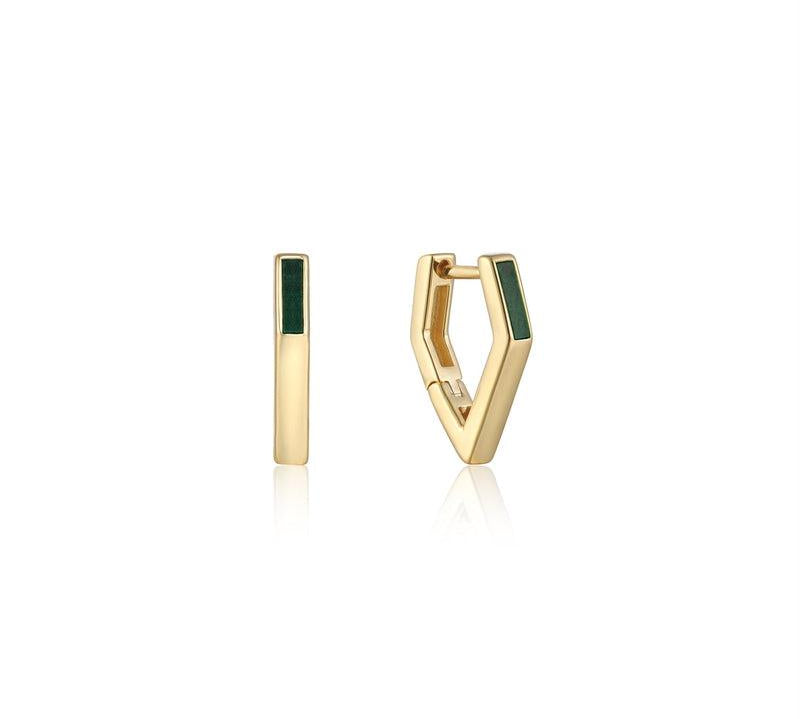 Ania Haie Malachite Angular Hoop Earrings