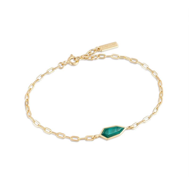 Ania Haie Malachite Emblem Chain Bracelet