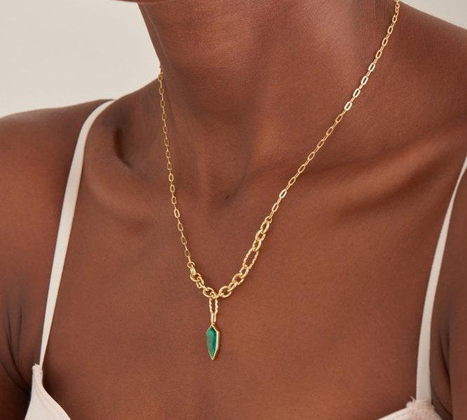 Ania Haie Malachite Emblem Pendant Necklace