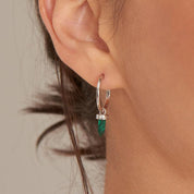 Ania Haie Malachite Point Pendant Small Hoop Earrings