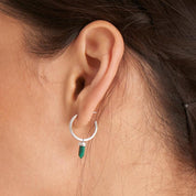 Ania Haie Malachite Point Pendant Small Hoop Earrings