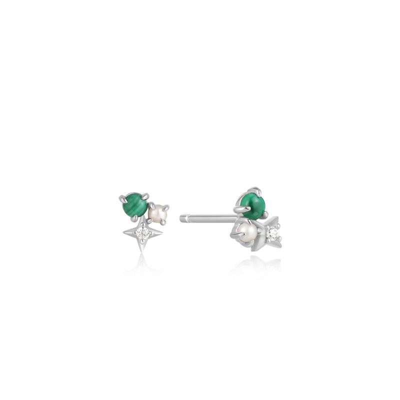 Ania Haie Malachite Star Stud Earrings