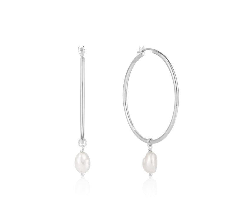 Ania Haie Pearl Hoop Earrings