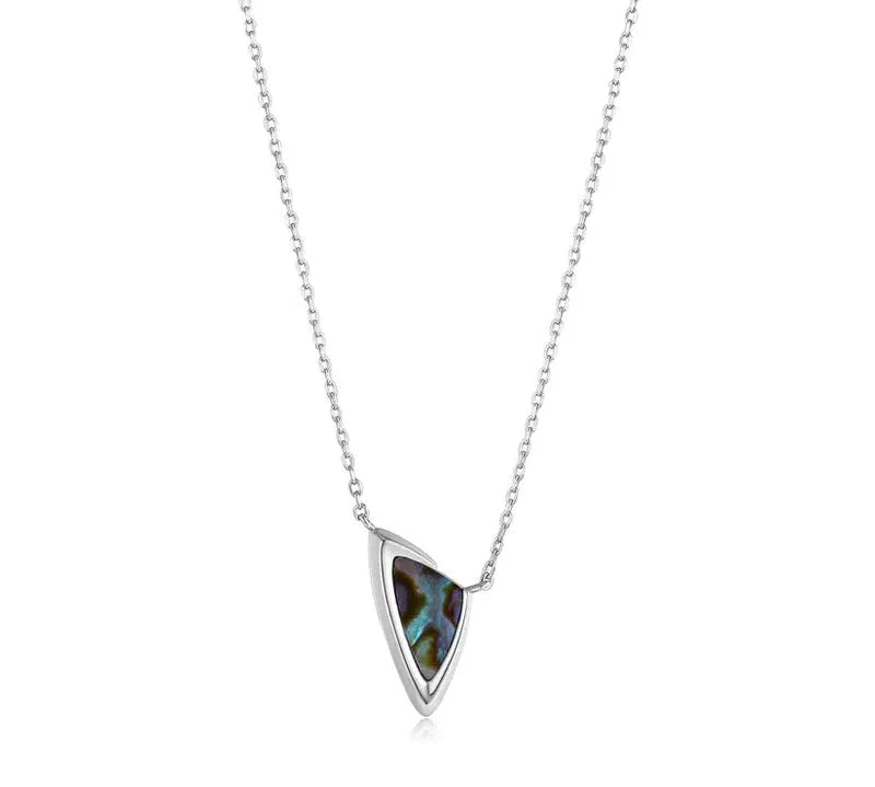 Ania Haie Silver Arrow Abalone Pendant Necklace