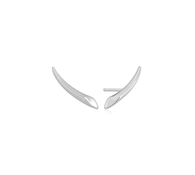 Ania Haie Silver Arrow Climber Stud Earrings