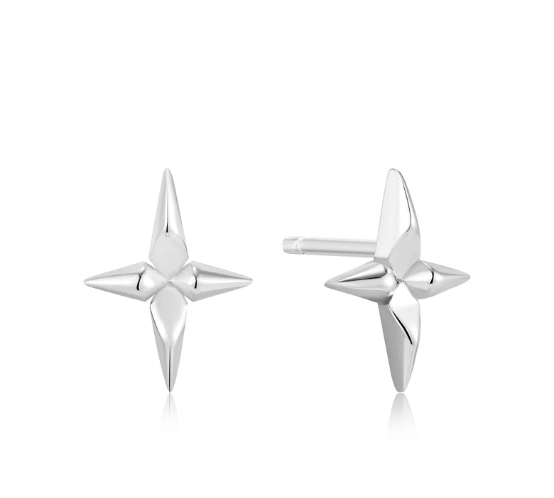 Ania Haie Silver Cross Stud Earrings
