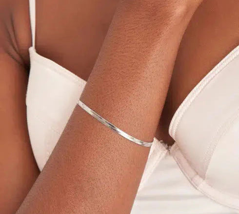 Ania Haie Silver Flat Snake Chain Bracelet