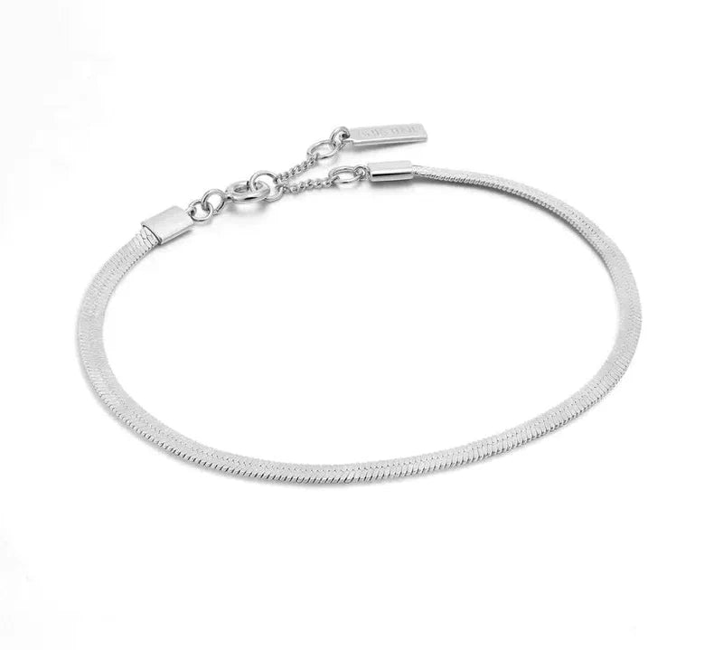 Ania Haie Silver Flat Snake Chain Bracelet