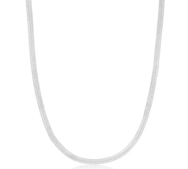 Ania Haie Silver Flat Snake Chain Necklace