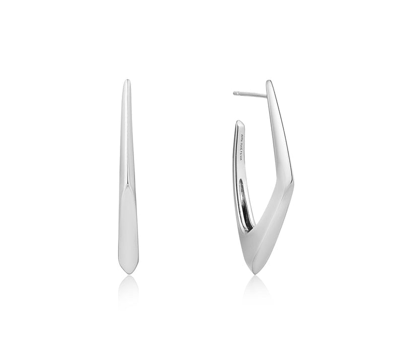 Ania Haie Silver Geometric Hoop Earrings