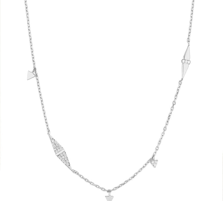 Ania Haie Silver Geometric Sparkle Chain Necklace