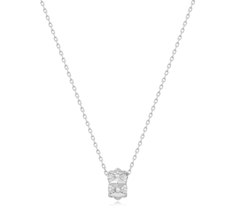 Ania Haie Silver Geometric Sparkle Pendant Necklace