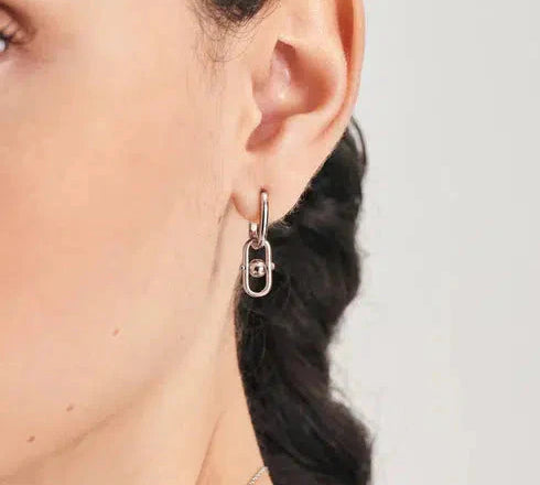 Ania Haie Silver Orb Link Drop Earrings