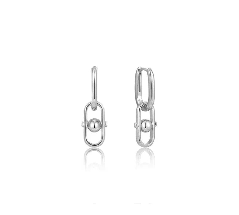 Ania Haie Silver Orb Link Drop Earrings