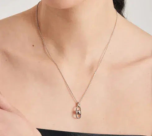 Ania Haie Silver Orb Link Drop Pendant Necklace