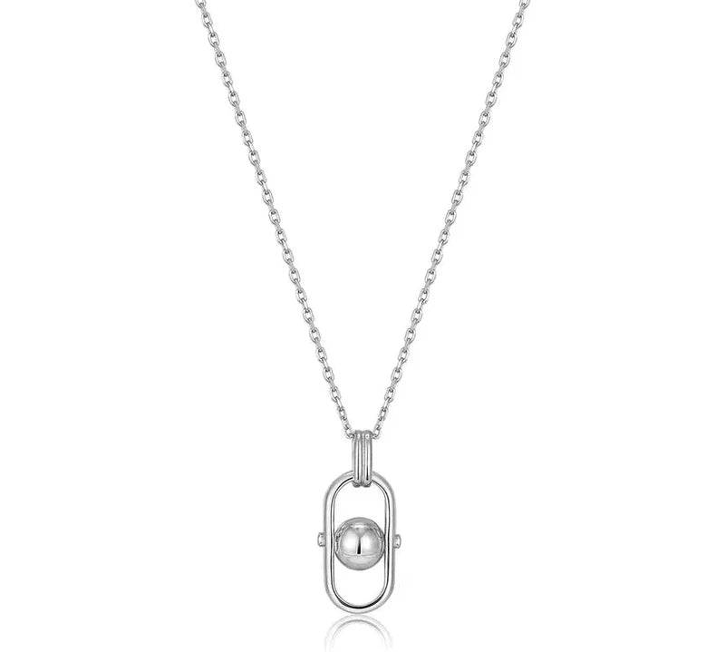 Ania Haie Silver Orb Link Drop Pendant Necklace