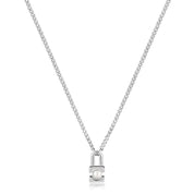 Ania Haie Silver Pearl Padlock Necklace