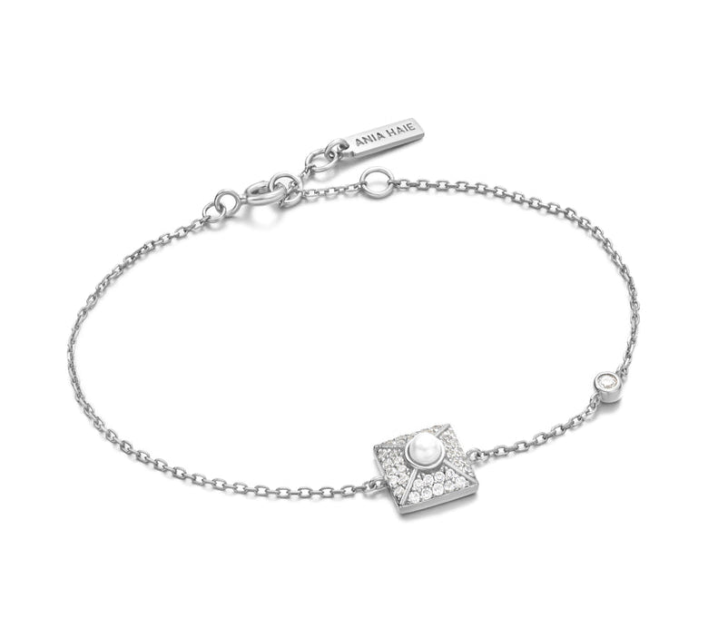 Ania Haie Silver Pearl Pave Bracelet
