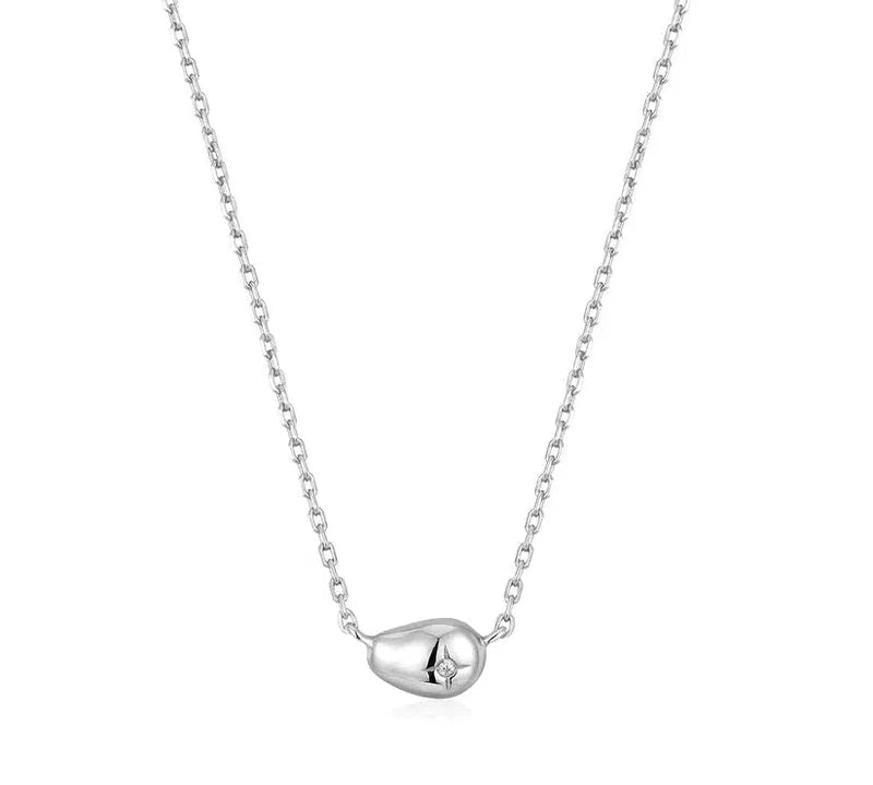 Ania Haie Silver Pebble Sparkle Necklace