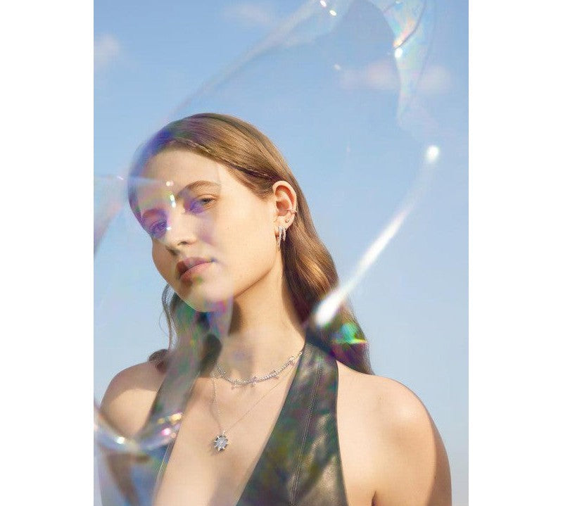 Ania Haie Silver Sparkle Double Hoop Earrings