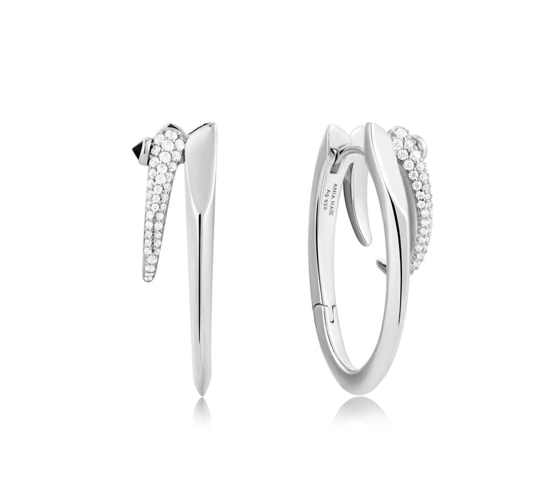 Ania Haie Silver Sparkle Double Hoop Earrings