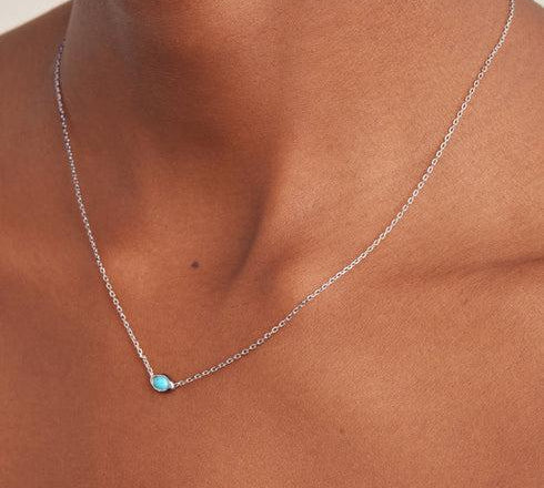 Ania Haie Silver Turquoise Wave Necklace