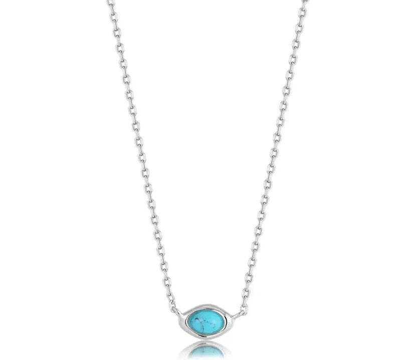 Ania Haie Silver Turquoise Wave Necklace