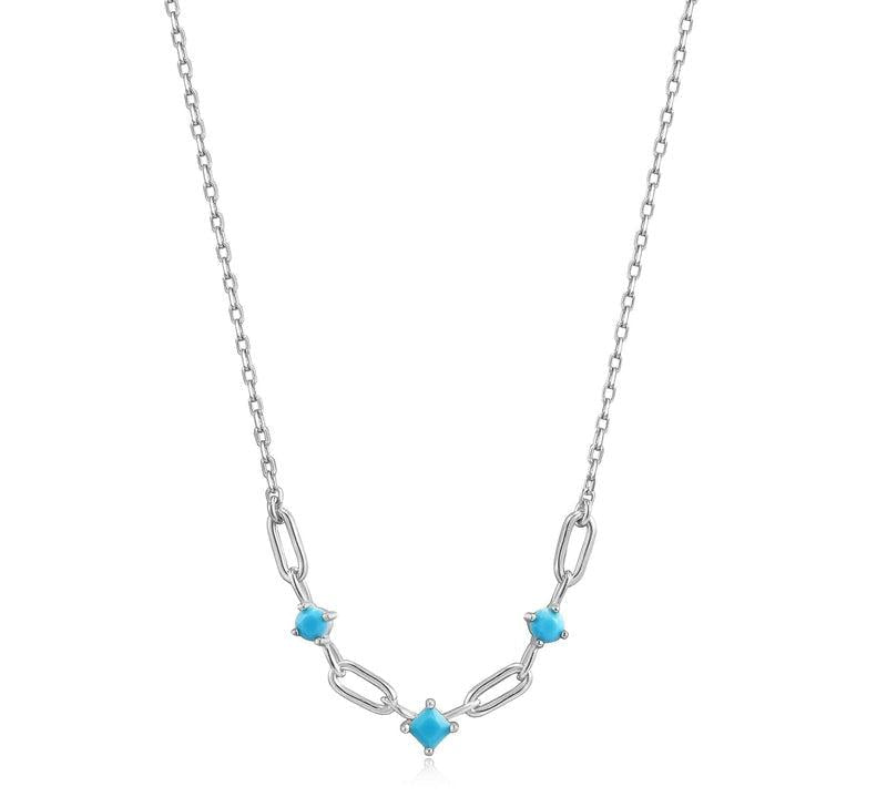 Ania Haie Turquoise Silver Link Necklace
