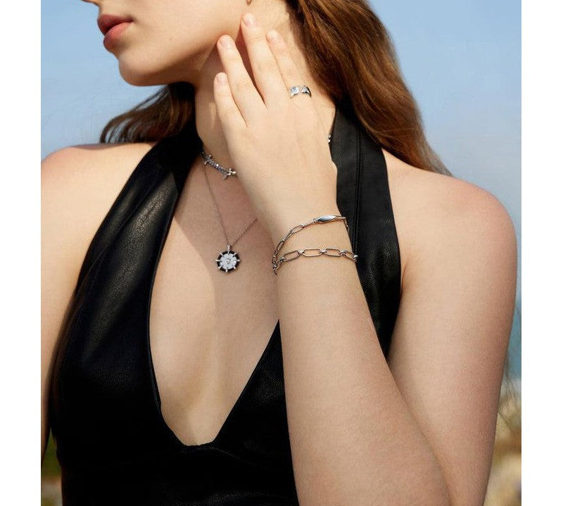 Ania Haie Zoom Silver Geometric Chunky Chain Bracelet