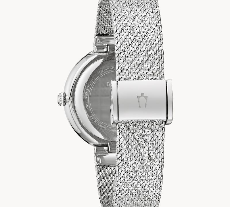 Bulova Dazzling Silver-Tone Crystal Women's Watch