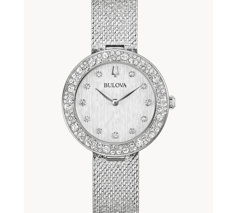 Bulova Dazzling Silver-Tone Crystal Women's Watch