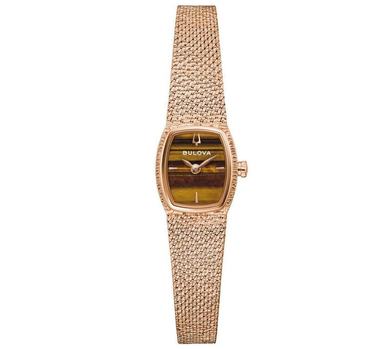 Bulova Goddess of Time Tigers Eye Rose Gold Women's Watch