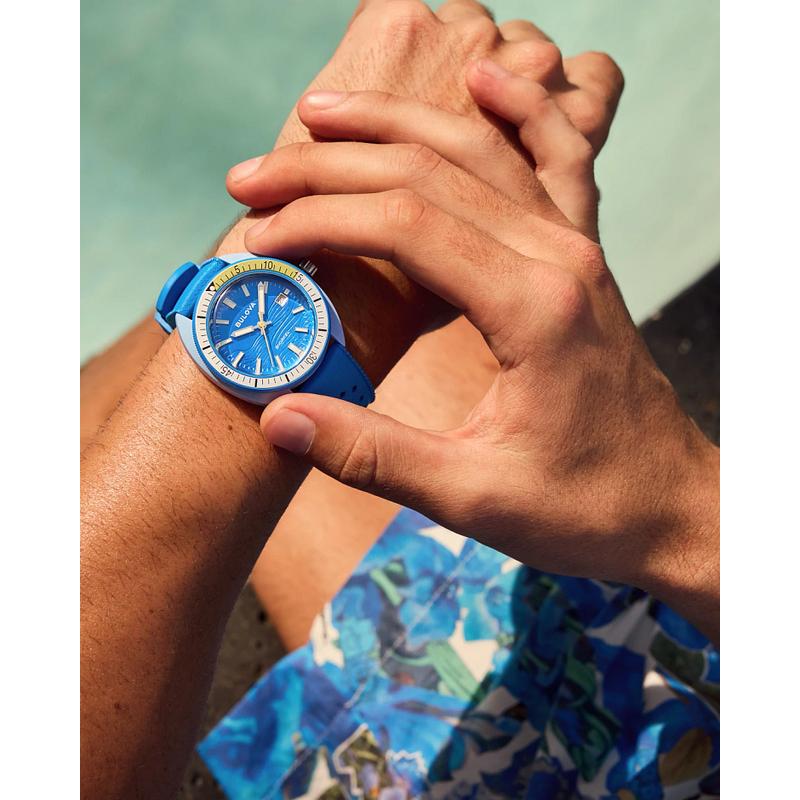 Bulova Snorkel Blue Dial HNBR Rubber Dive Watch