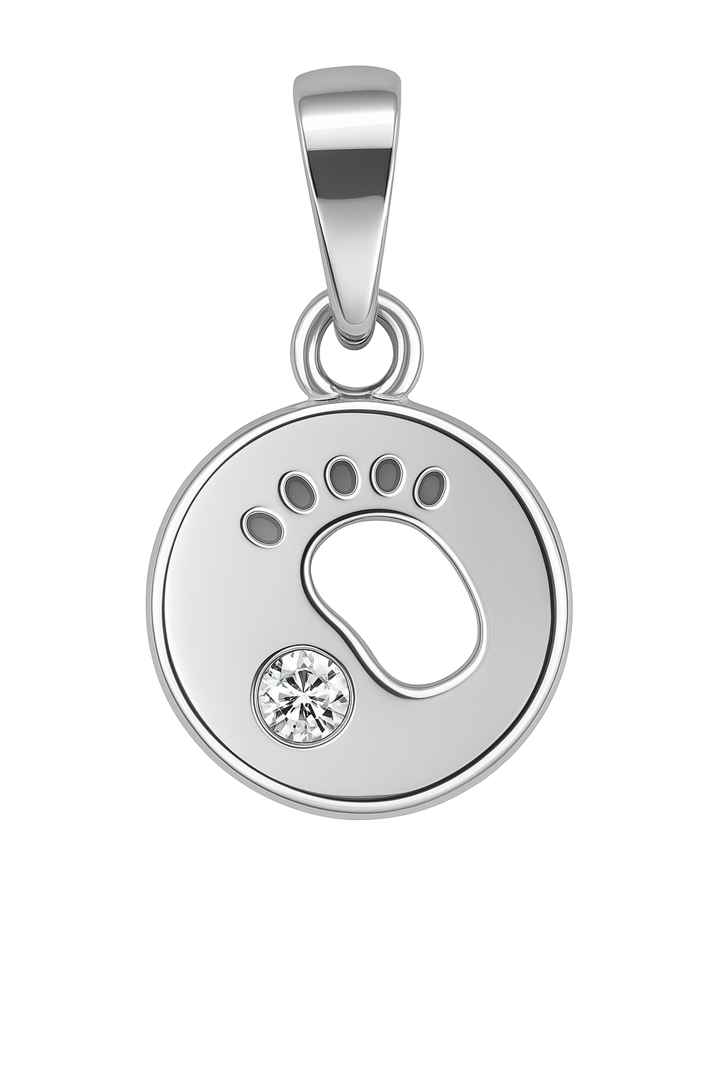 Brand Avenue 925 Silver Pitter Patter Disc Pendant