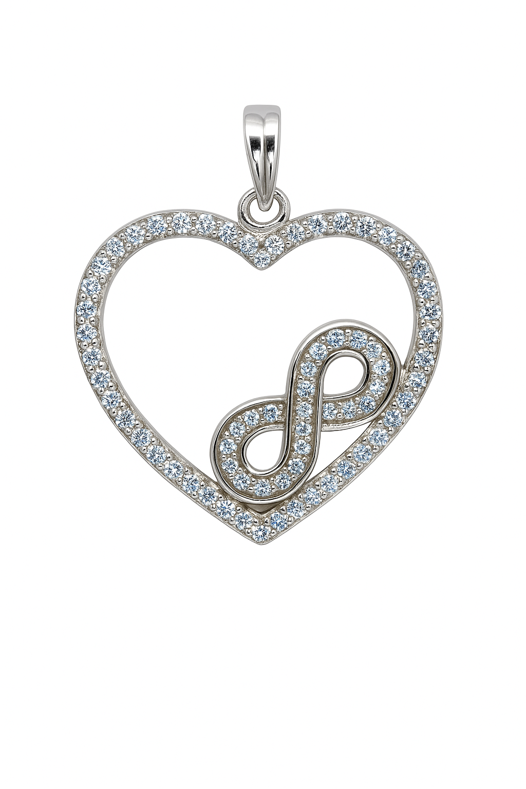 Brand Avenue 925 Silver Infinity Heart Pendant