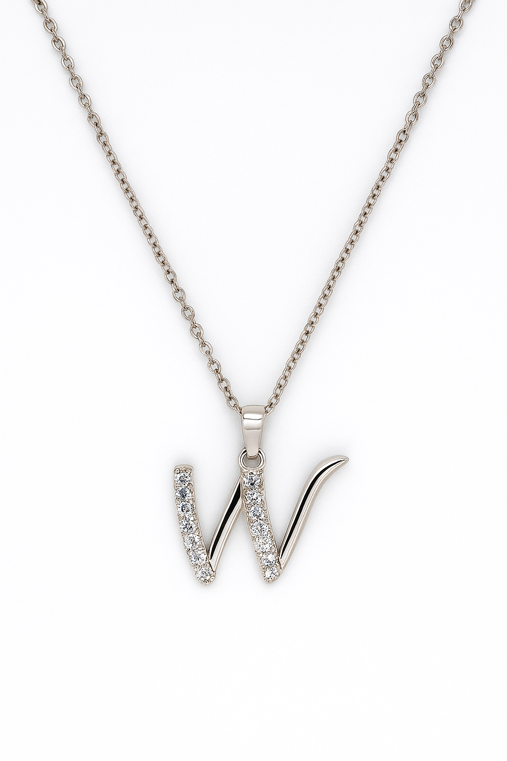 Brand Avenue 925 Silver Letter W Necklace