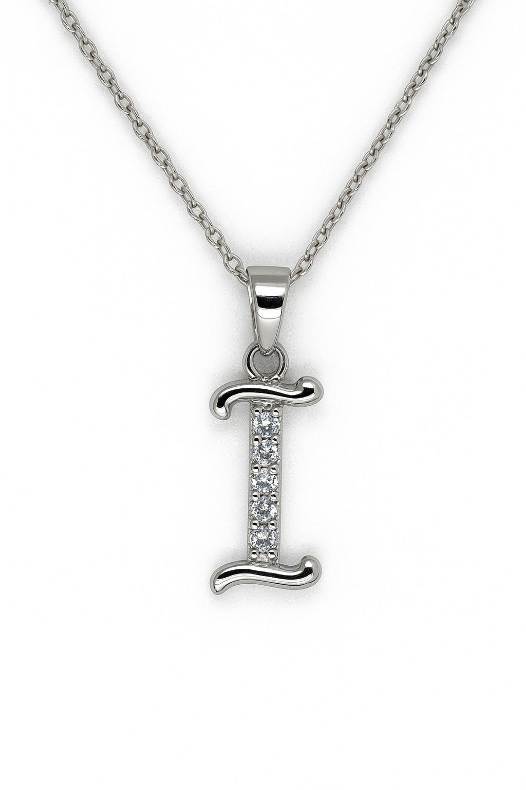 Brand Avenue 925 Silver Letter I Necklace